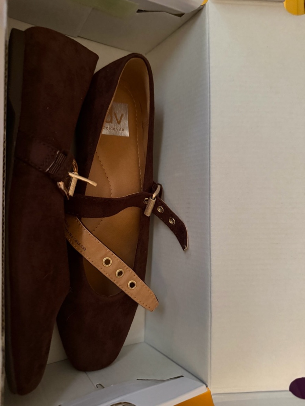 NWT Dolce Vita Chocolate Brown Suede Mary Jane Flats with Strap - Picture 2 of 8